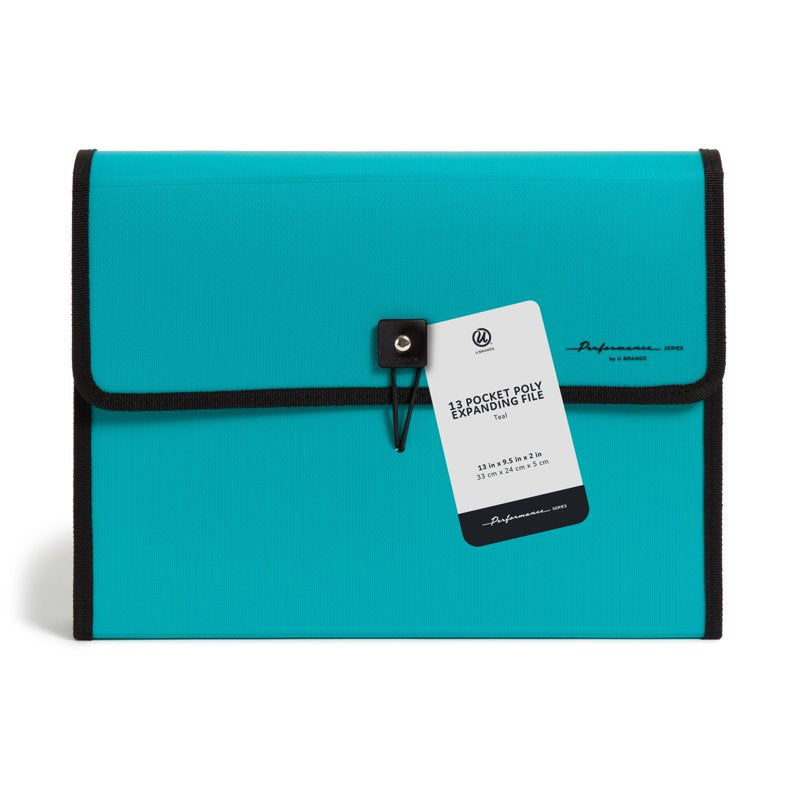 Expandable 13-Pocket File Folder with Tabs - Durable Poly Organizer