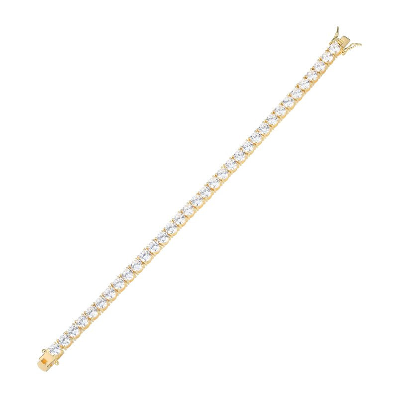 Sterling Silver 18k Gold Plated Cubic Zirconia Tennis Bracelet - All Colors