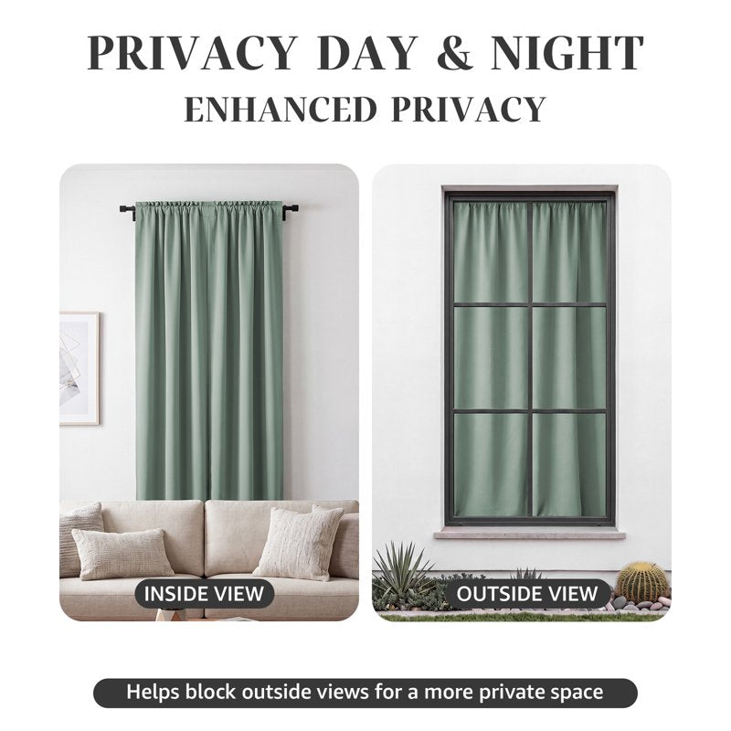 Darkening Curtains Set of 2 - Thermal Insulated Window Drapes for Bedroom & Living Room