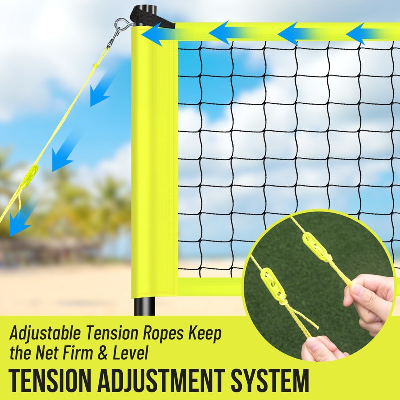 Portable Volleyball Net Set with Adjustable Poles for Outdoor Beach Play