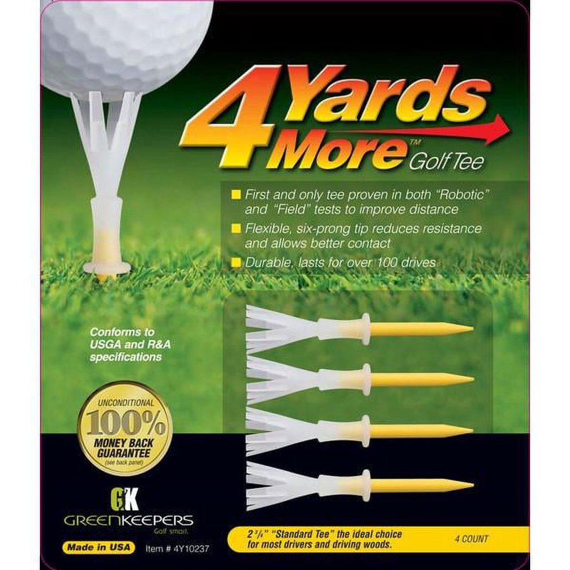 4 Yards More Yellow Plastic Golf Tees 2-3/4 Inches Durable & Reusable