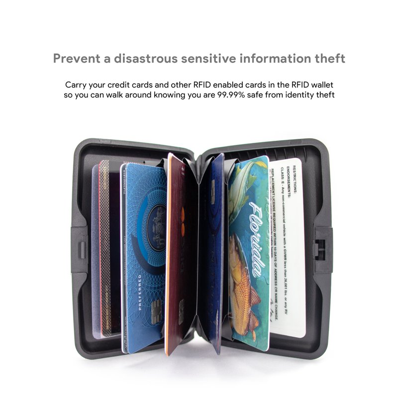 RFID Blocking Wallet for Women - Aluminum Card Holder with 6 Slots