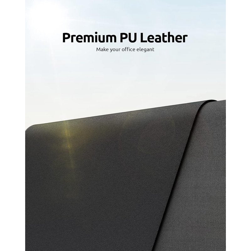 Large Leather Desk Pad Protector - Waterproof Non-Slip Office Mouse Mat, 23.6 x 13.8 inches