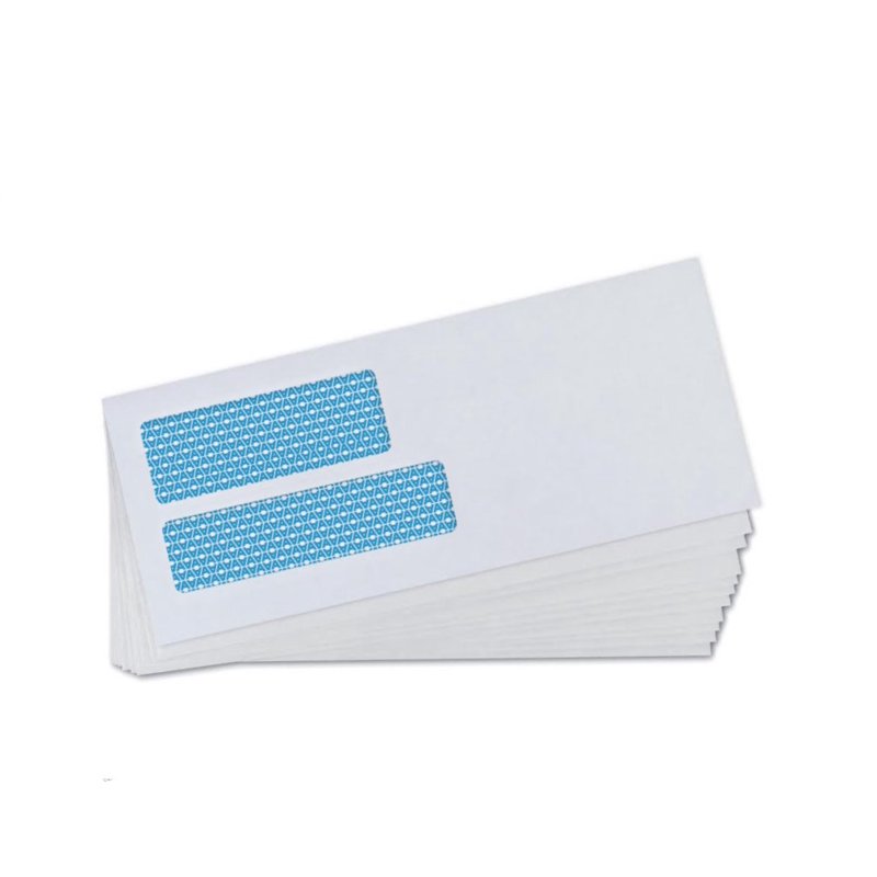 Double Window Security Envelopes Self-Seal 3 7/8 x 8 7/8 Inches 500-Pack