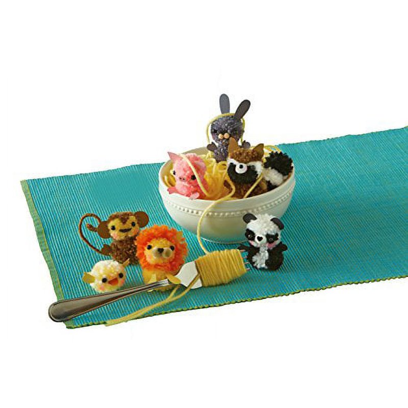 Mini Pom-Pom Craft Kit for Making Fuzzy Pet Friends, Over 20 Styles