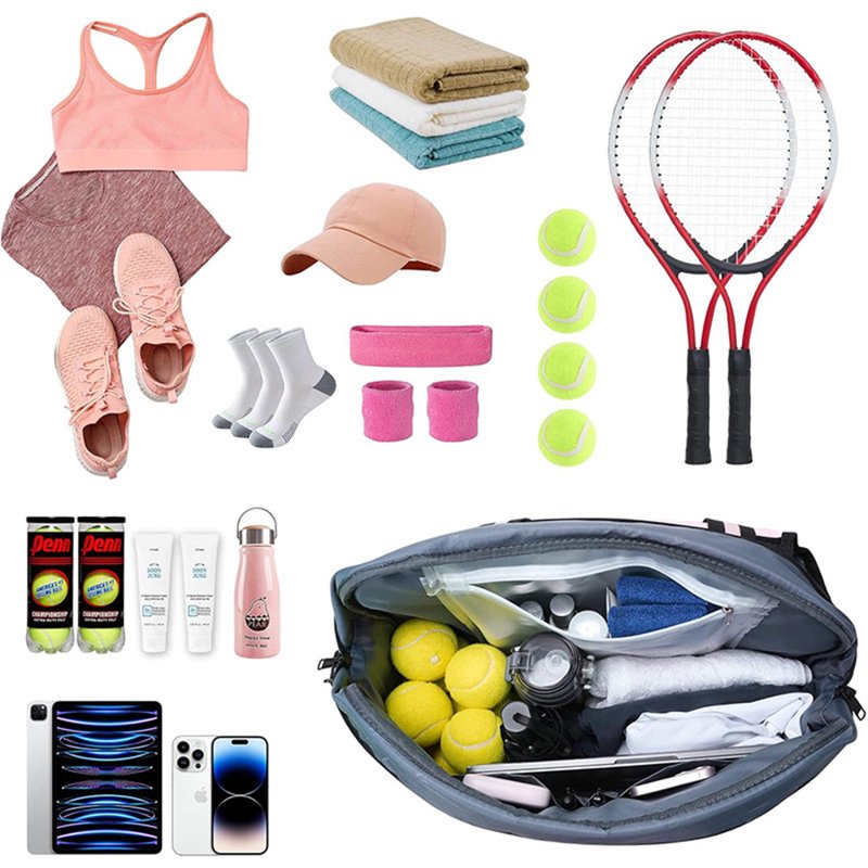 Large-Capacity Waterproof Pickleball Bag for Men & Women - Black, Paddle & Racket Compartment