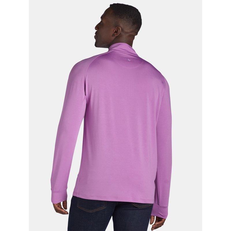 Men's Quarter Zip Active Top with Long Sleeves - Soft Stretchy Knit, Sizes S-3XL
