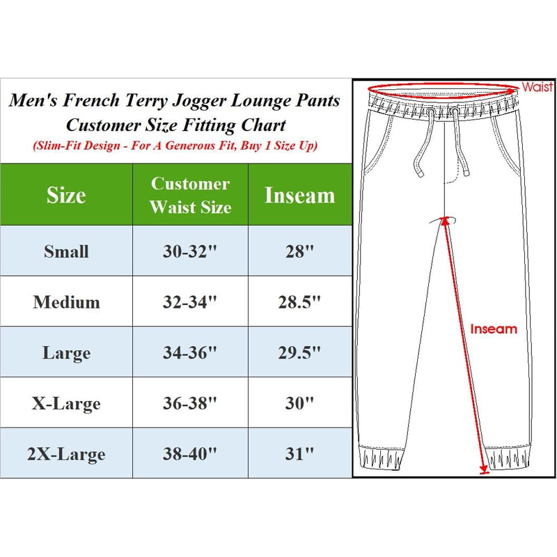 Men's Slim-Fit French Terry Jogger Lounge Pants 2-Pack