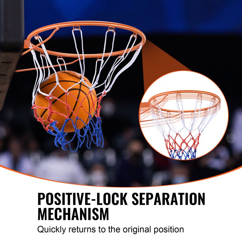 18-Inch Indoor & Outdoor Wall-Mounted Basketball Rim - Heavy Duty Steel Hoop with Net