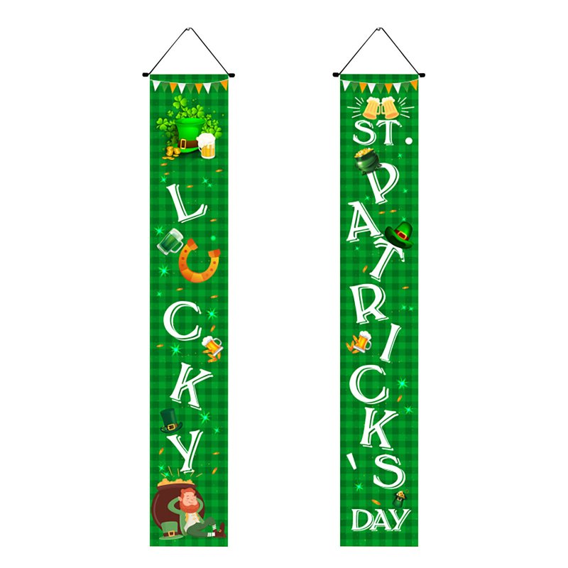 St. Patrick's Day Porch Banner Set - Shamrock Welcome Door Decorations