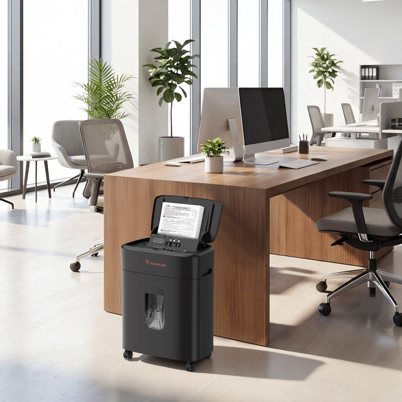 Heavy Duty Micro-Cut Paper Shredder with Auto Feed and Pull-Out Bin – Multiple Sheet Capacity