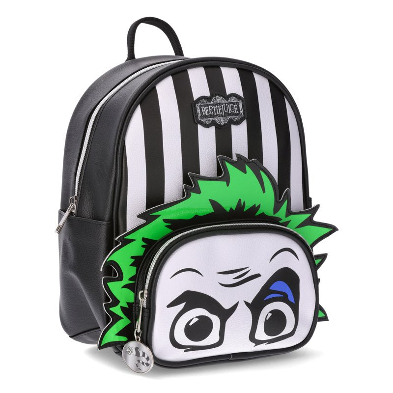 Women's Mini Backpack with Show Time Beetlejuice Design - Black
