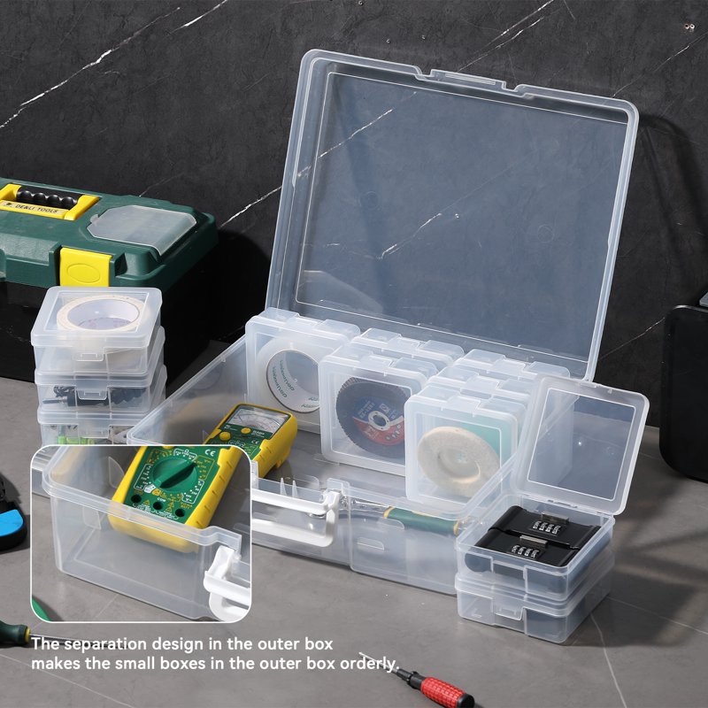 Stackable Plastic Storage Boxes 18 Pack Small Clear Hobby Organizer Containers
