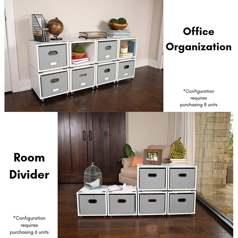 Rolling File Cabinet with Lateral Drawer - White Storage Cart for Office & Home