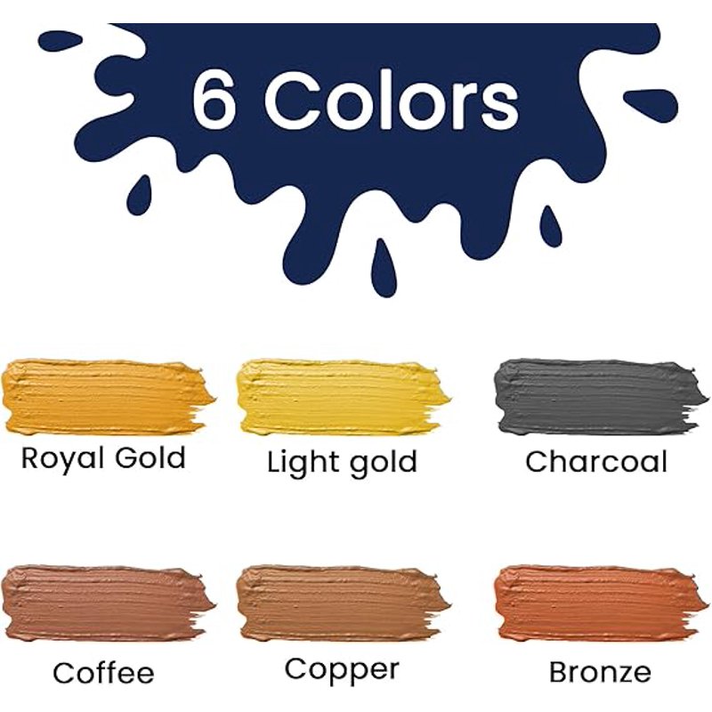 Pearlescent Fabric Paint Set - 6 Colors, Permanent & Washable Textile Paints