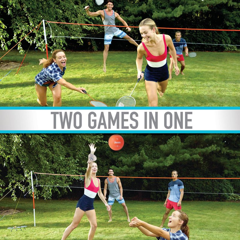 Outdoor Volleyball and Badminton Net Set - Family, Starter & Professional Options