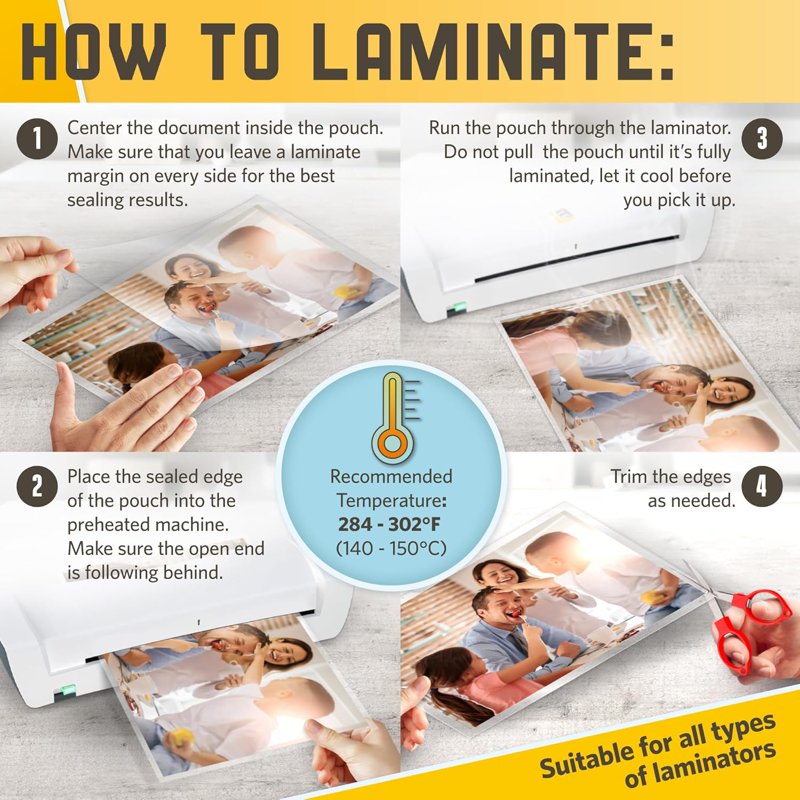 Matte Laminating Sheets 9 x 14.5 Inches, 3 Mil Thick, 50 Pack for Office & School