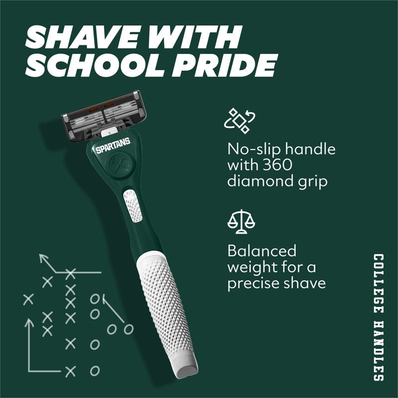 College Football Razor Set with Team Colors - 6-Blade Shaving Kit