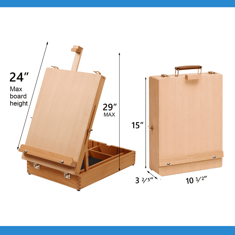 Wooden Tabletop Easel for Painting & Drawing - Portable Art Sketchbox