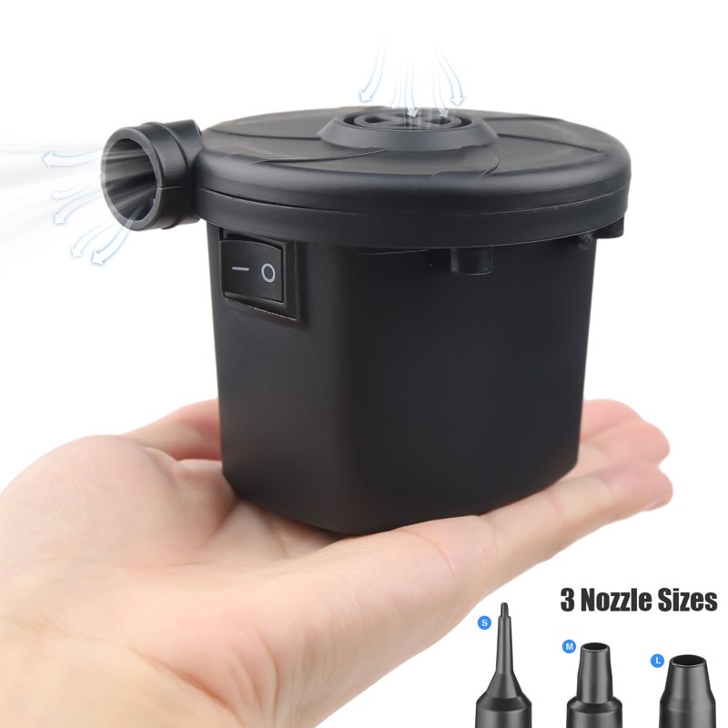 Electric Air Pump for Inflatables, Air Mattress & Cushions, Black