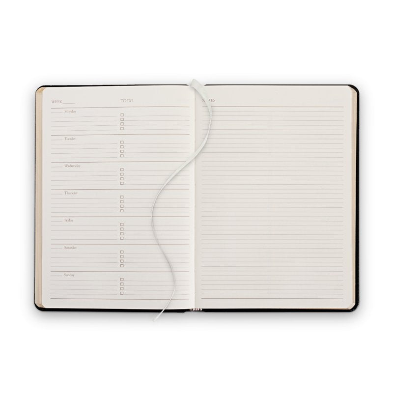 Undated Leather Daily Planner 8x5.5 Inch - Multiple Colors