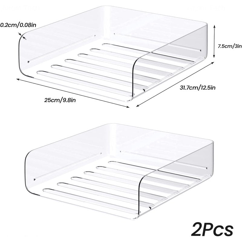 Stackable Desk Paper Tray Set - A4 Clear PET Office Organizer for Files & Documents