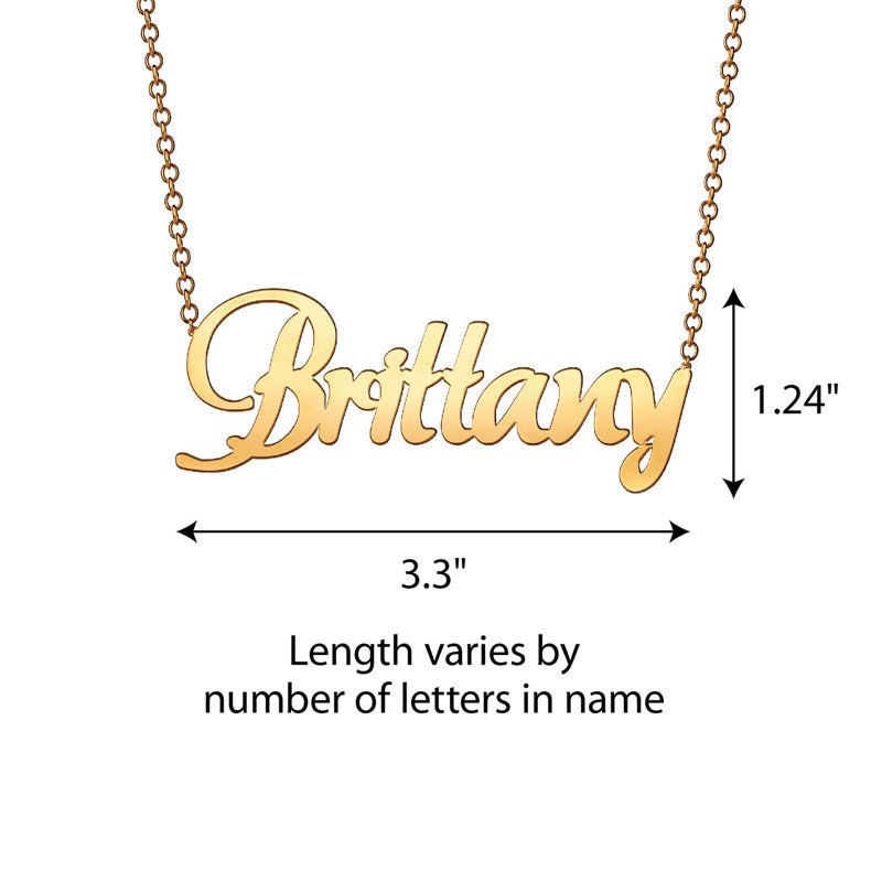 Personalized Women's Oversized Nameplate Necklace - Gold Plated, Custom Name