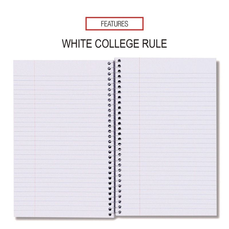 Wirebound Notebook 9.5 x 6 Inches 3 Subjects Medium College Rule Assorted Color Covers 120 Sheets Pack of 4