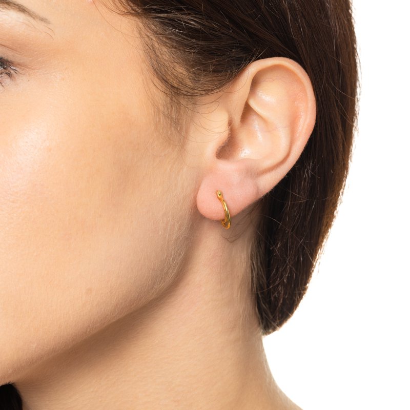 Simulated Diamond & Pearl Earring Set with Double Hoop in 14K Gold Plated Silver