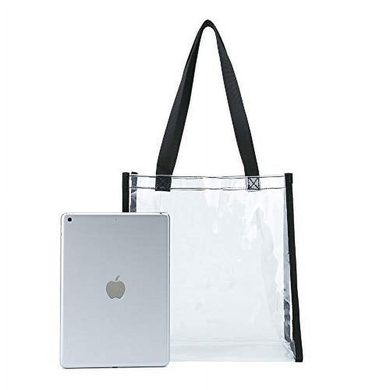 Clear PVC Stadium Approved Transparent Tote Bag - Unisex, 12x12x6 Inches