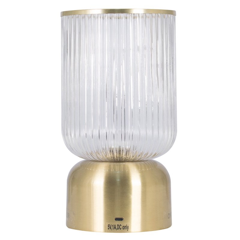 9-Inch Glass Uplight with Touch Switch & USB-C Charging - Home Decor Lamp