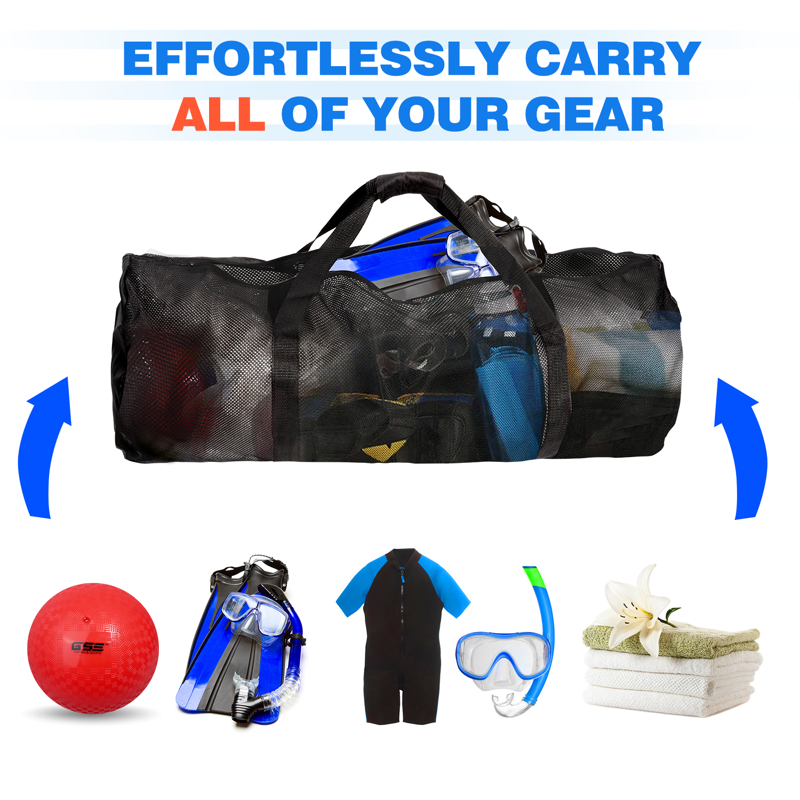 Large Mesh Duffle Bag for Water Sports & Outdoor Activities - Breathable & Durable