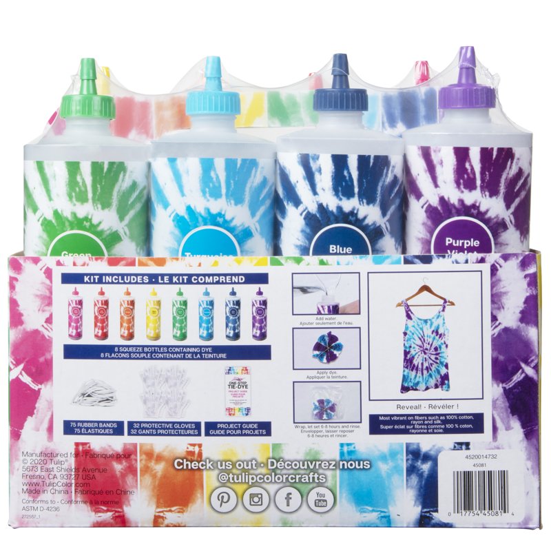 Rainbow Tie-Dye Kit with 8 Colors - Large-Scale Fabric Dyeing Set