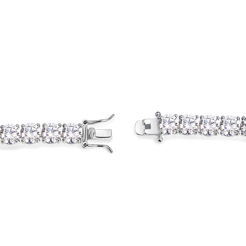 Sterling Silver Cubic Zirconia Tennis Bracelet - 7.25 Inch, Multiple Colors