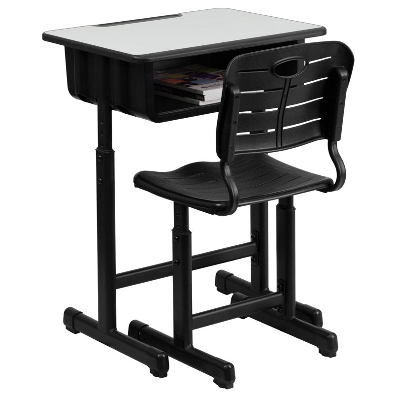 Adjustable Student Desk and Chair Set with Book Box - Classroom Furniture