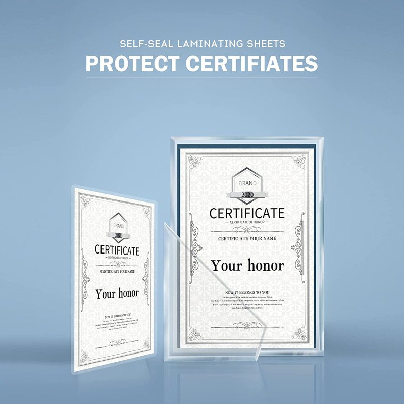 Self Sealing Laminating Pouches Waterproof Sheets 9x11.5in 10 Pack No Machine Needed