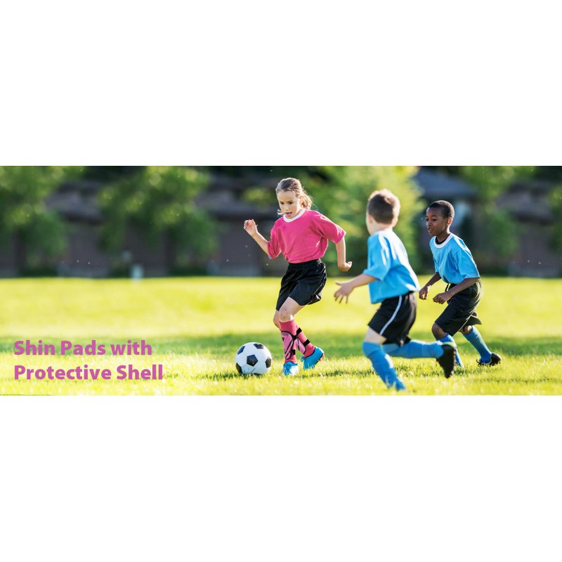Airsfish CE Certified Kids Soccer Shin Guards - 1 Pair, M (Ages 2-18), High Impact Protection