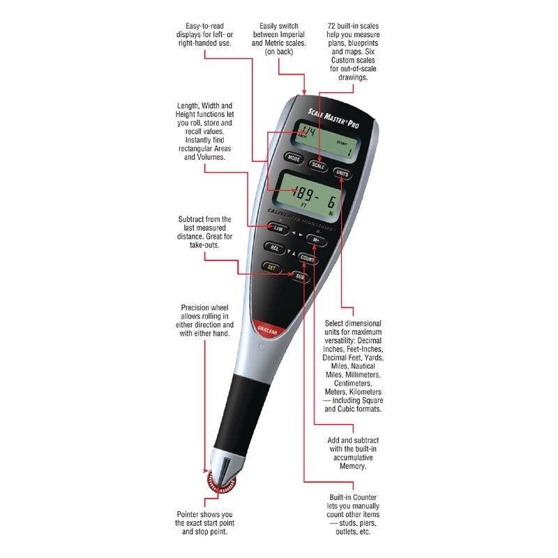 Digital Architectural Scale Calculator Pro - Black