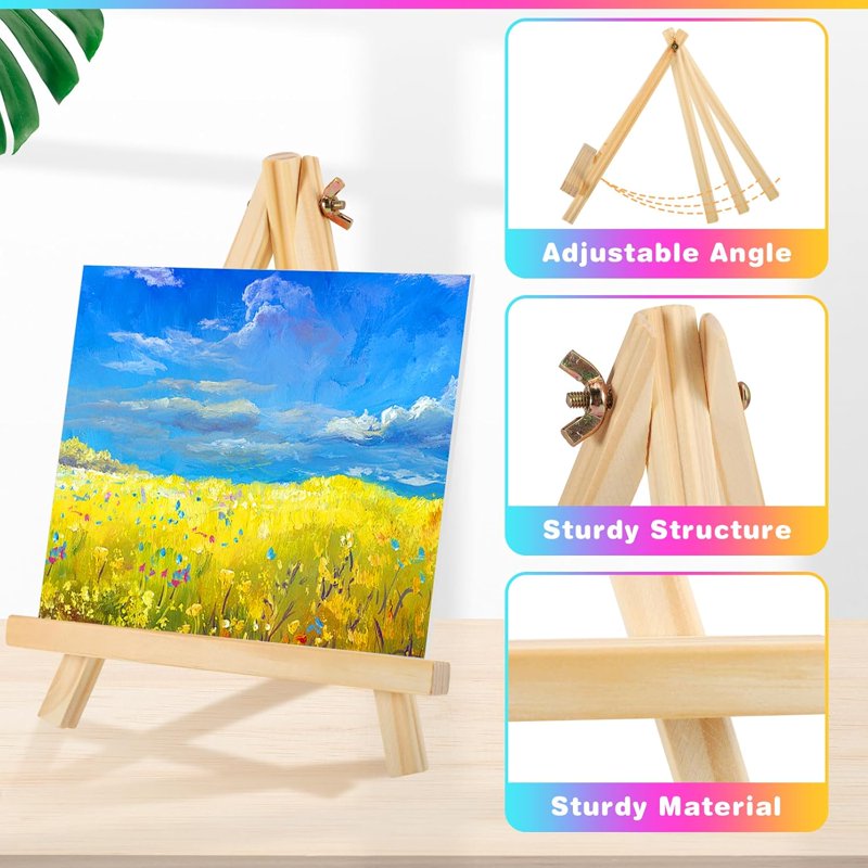 9 Inch Wooden Easel Stand for Painting & Art Displays - 12 Pack