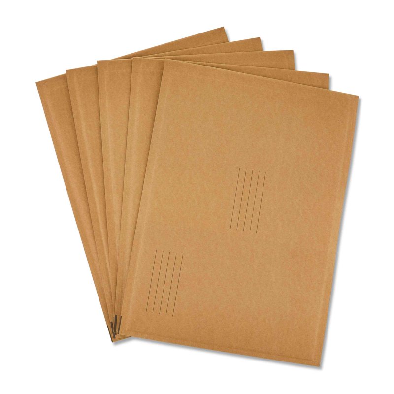 Eco-Friendly Padded Paper Mailers - Brown, #5, 10.5 x 15 Inches, 5-Count