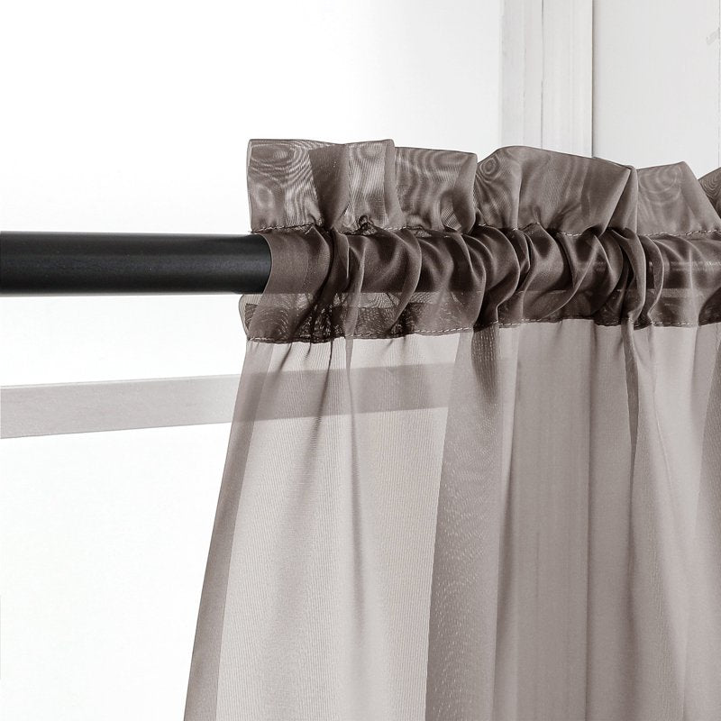 Variation of THIS listing: 42x54 Chocolate Sheer Curtains 2 Pack – 42"W x 54"L Voile Drapes