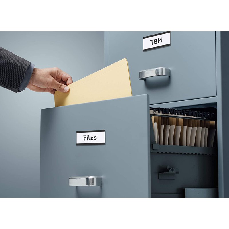 Magnetic Shelf Label Holders with Removable Strips & Protectors - 75 Pieces