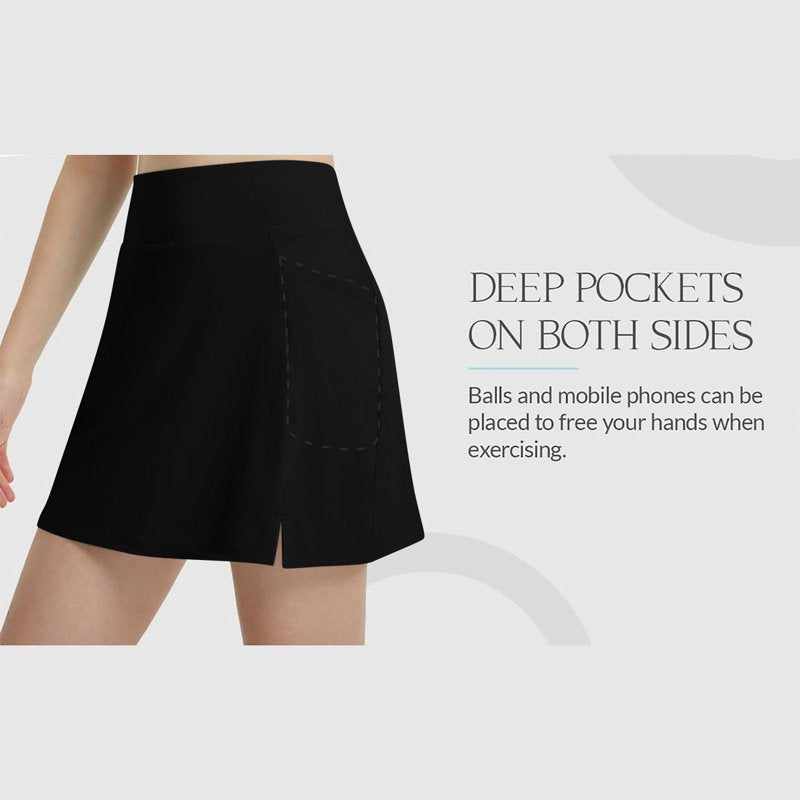 Women’s Summer Athletic Skorts with Shorts - Casual Tennis & Workout Mini Skirt