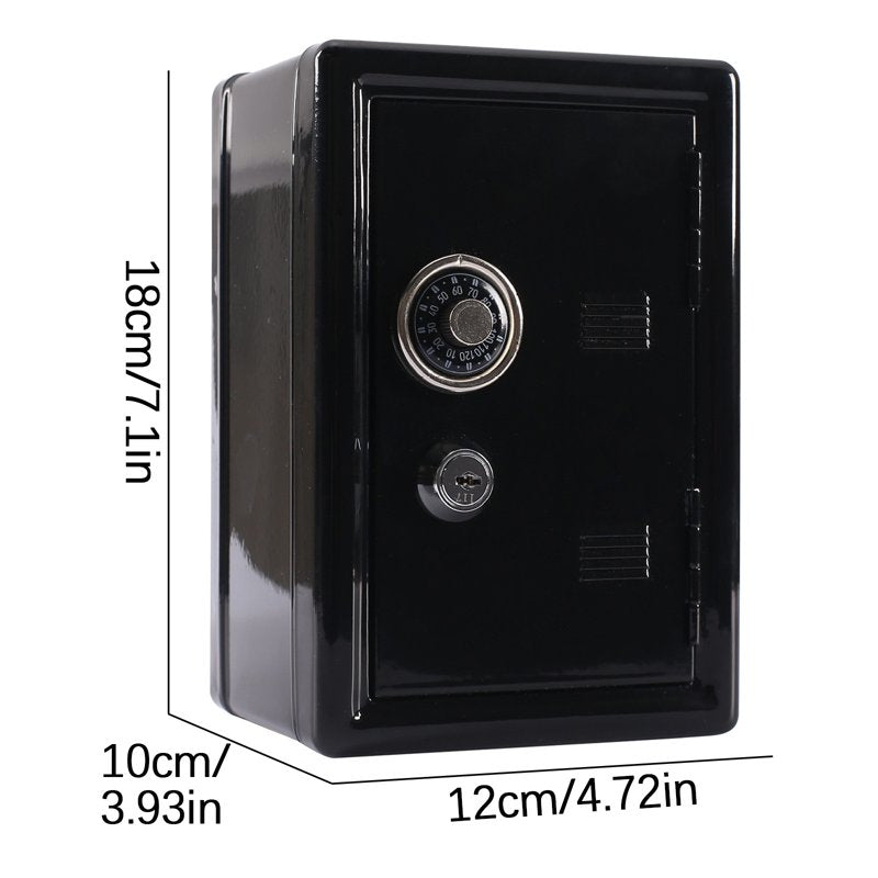Kids Piggy Bank Locker Safe with Single Digit Lock and Key - Metal Money Box