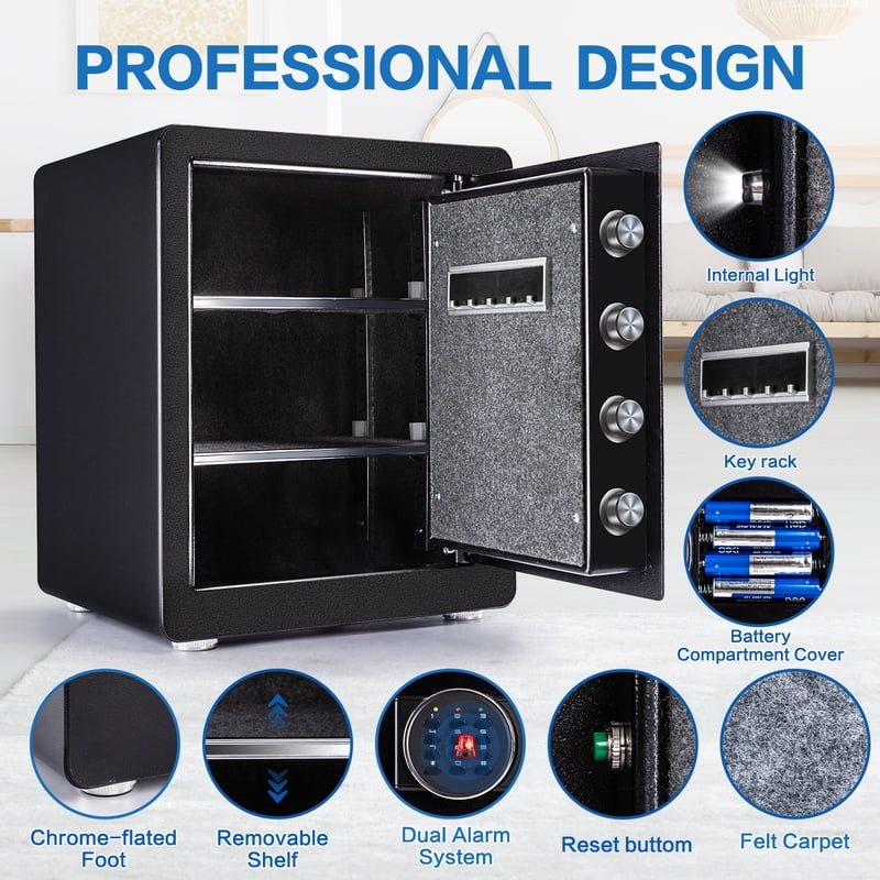 2.0 Cu Ft Security Safe with Dual Alarm & Digital Keypad for Home Office