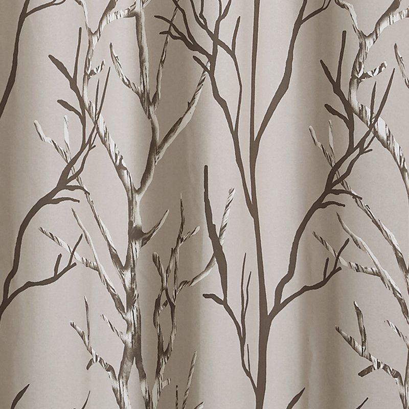 Blackout Curtain Panel with Nature-Inspired Branch Print - 40 x 84 Inches