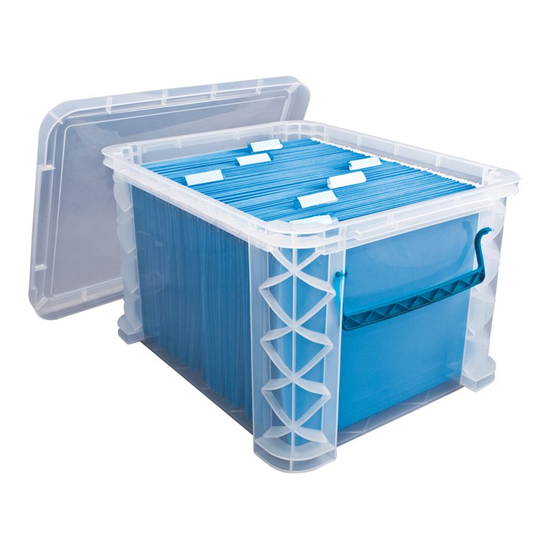 Clear File Box for Letter and Legal Documents - Water & Dust Resistant Storage