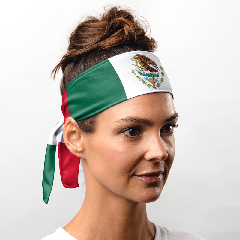 Mexico Flag Sweatband - Breathable, Non-Slip Sports & Cosplay Headband