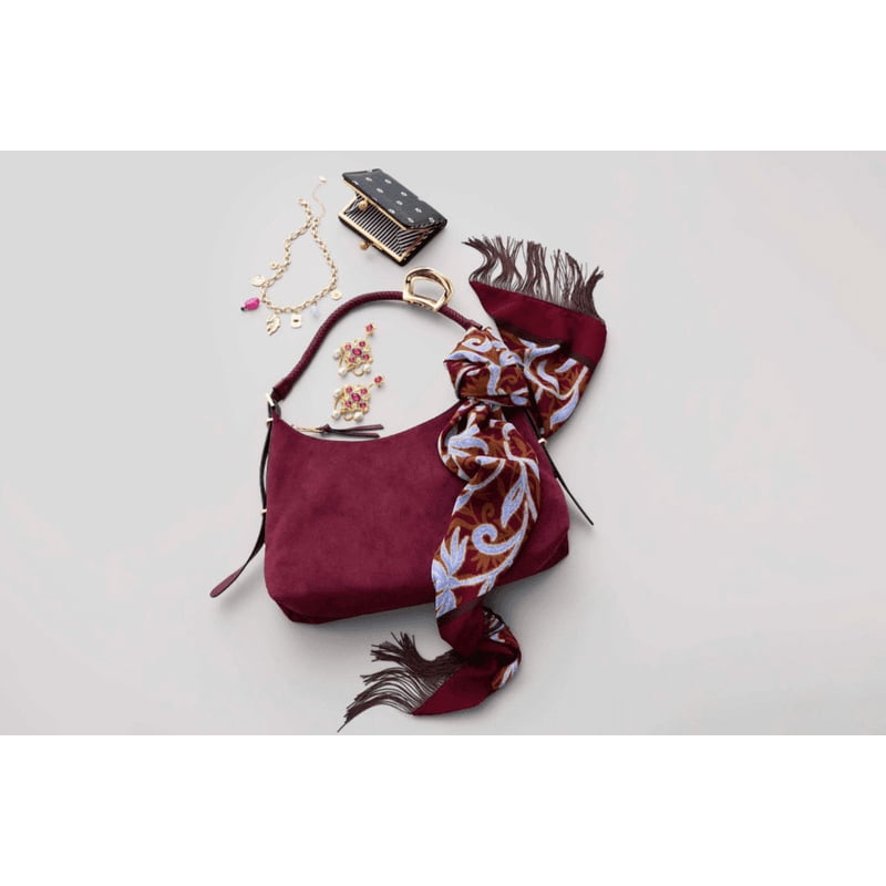 Women’s Top Zipper Shoulder Bag - Faux Suede, Adjustable Strap, Spacious