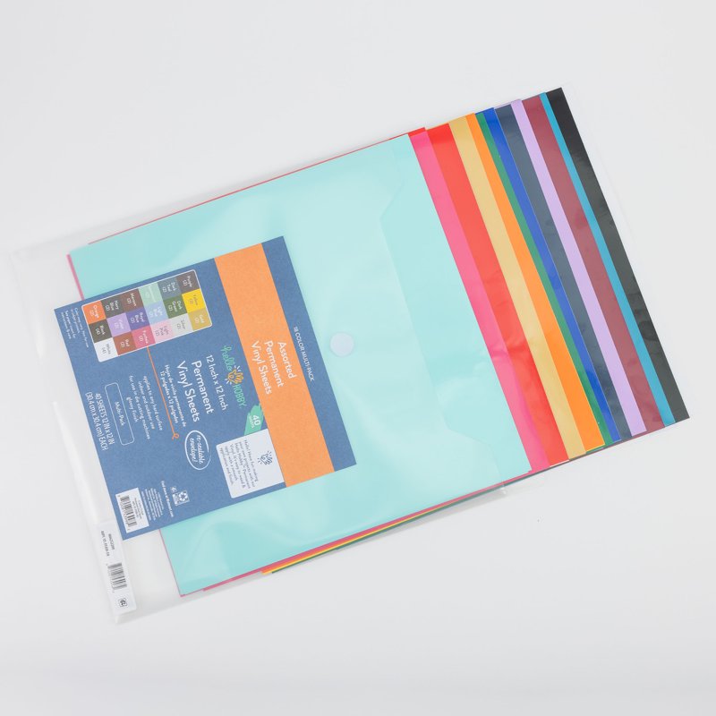 12x12 Inch Permanent Craft Vinyl Sheets Multi-Pack for DIY Projects - 40 Sheets